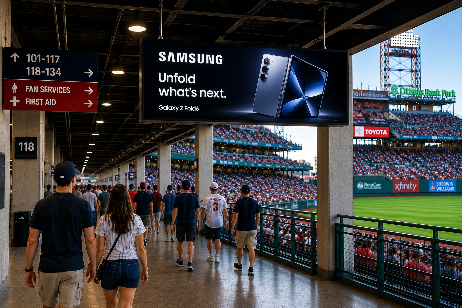 Overhead screen — field view