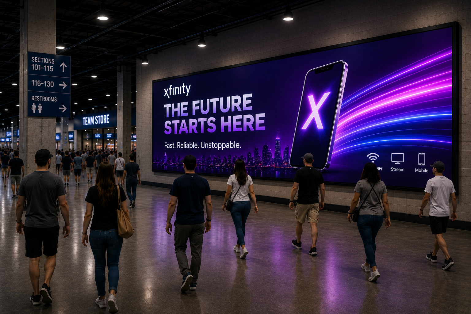 Concourse wall billboard