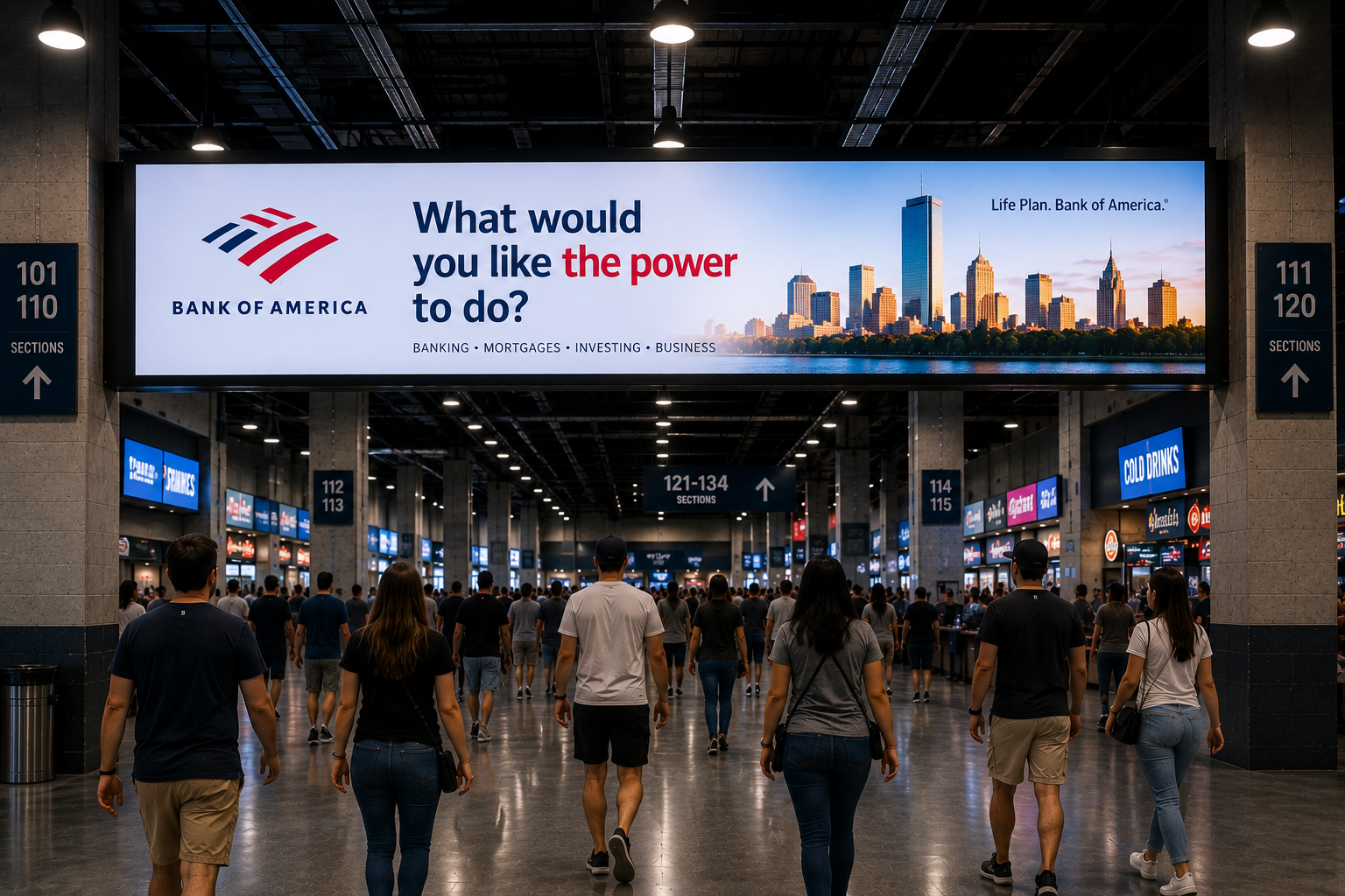 Overhead concourse banner