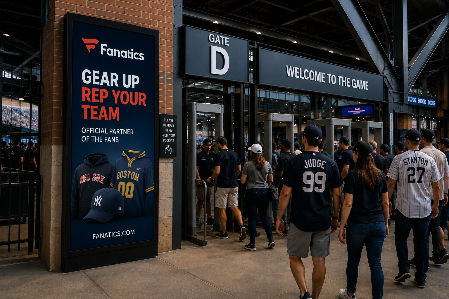 Gate D entrance totem