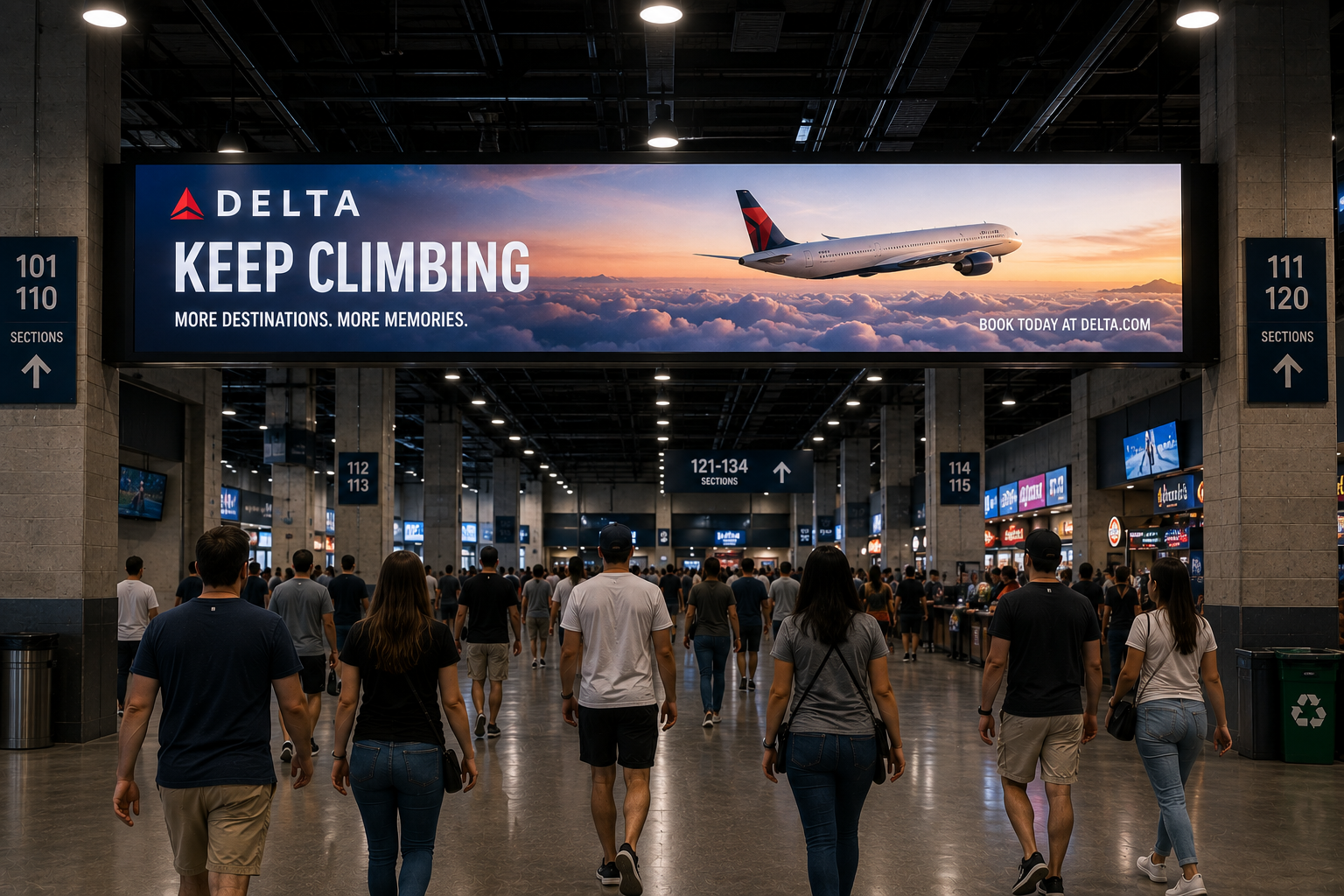 Overhead concourse banner