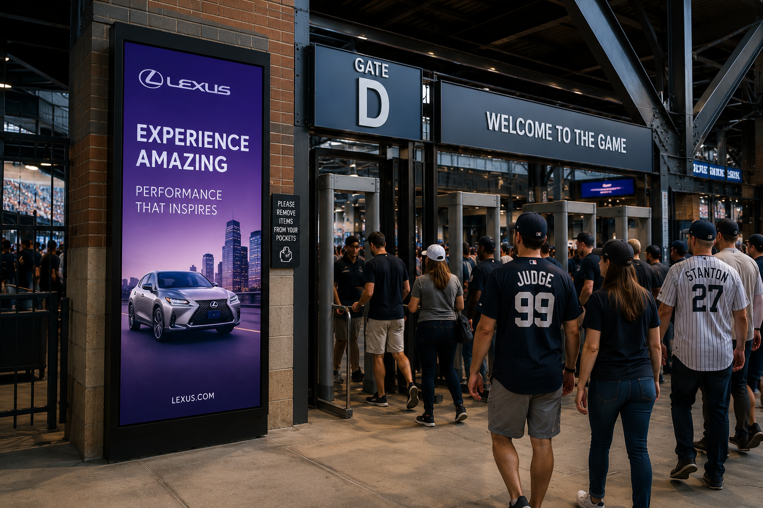 Gate D entrance totem